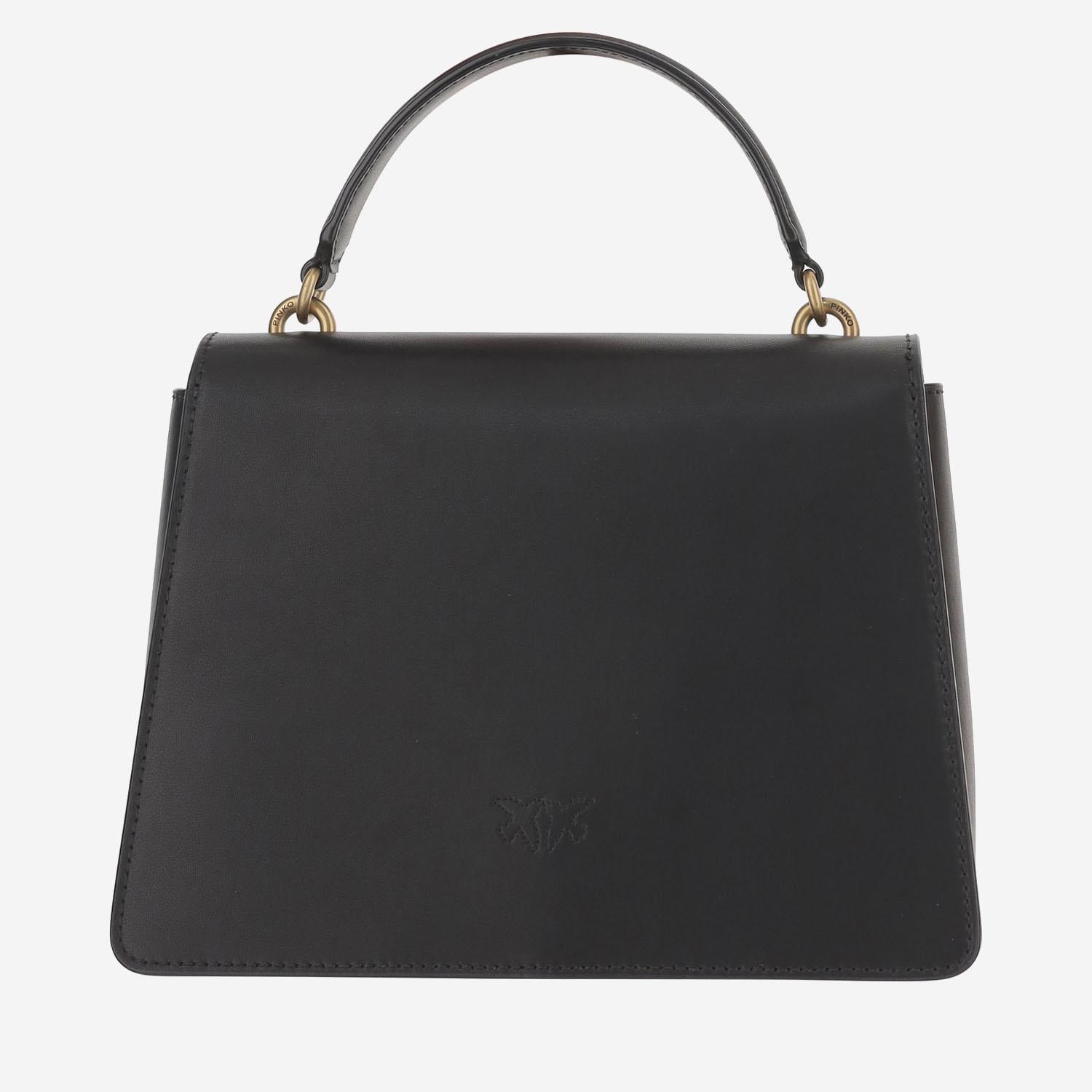 BORSA A MANO  IN PELLE CON LOGO 100066 A0F1Z99Q PINKO 