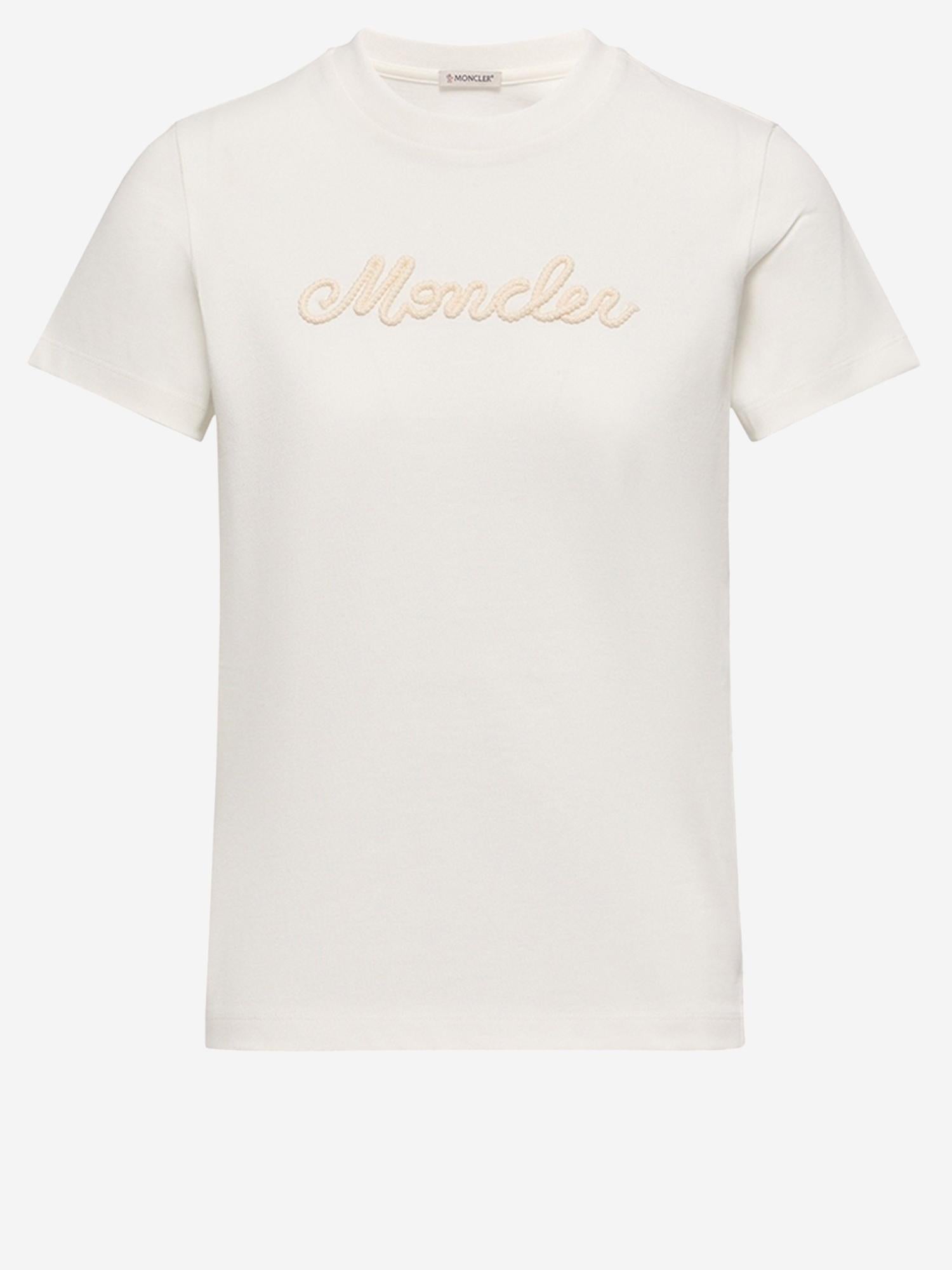 T-SHIRT IN COTONE CON LOGO RICAMATO 8C00051 89AUG034 MONCLER 
