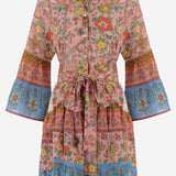 ABITO IN COTONE CON MOTIVO FLOREALE LAURA 04PINK PEPS CANNES 
