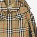 GIACCA TRENCH CON CAPPUCCIO IN COTONE CHECK 8117878 SANDIPCHECK BURBERRY KIDS 