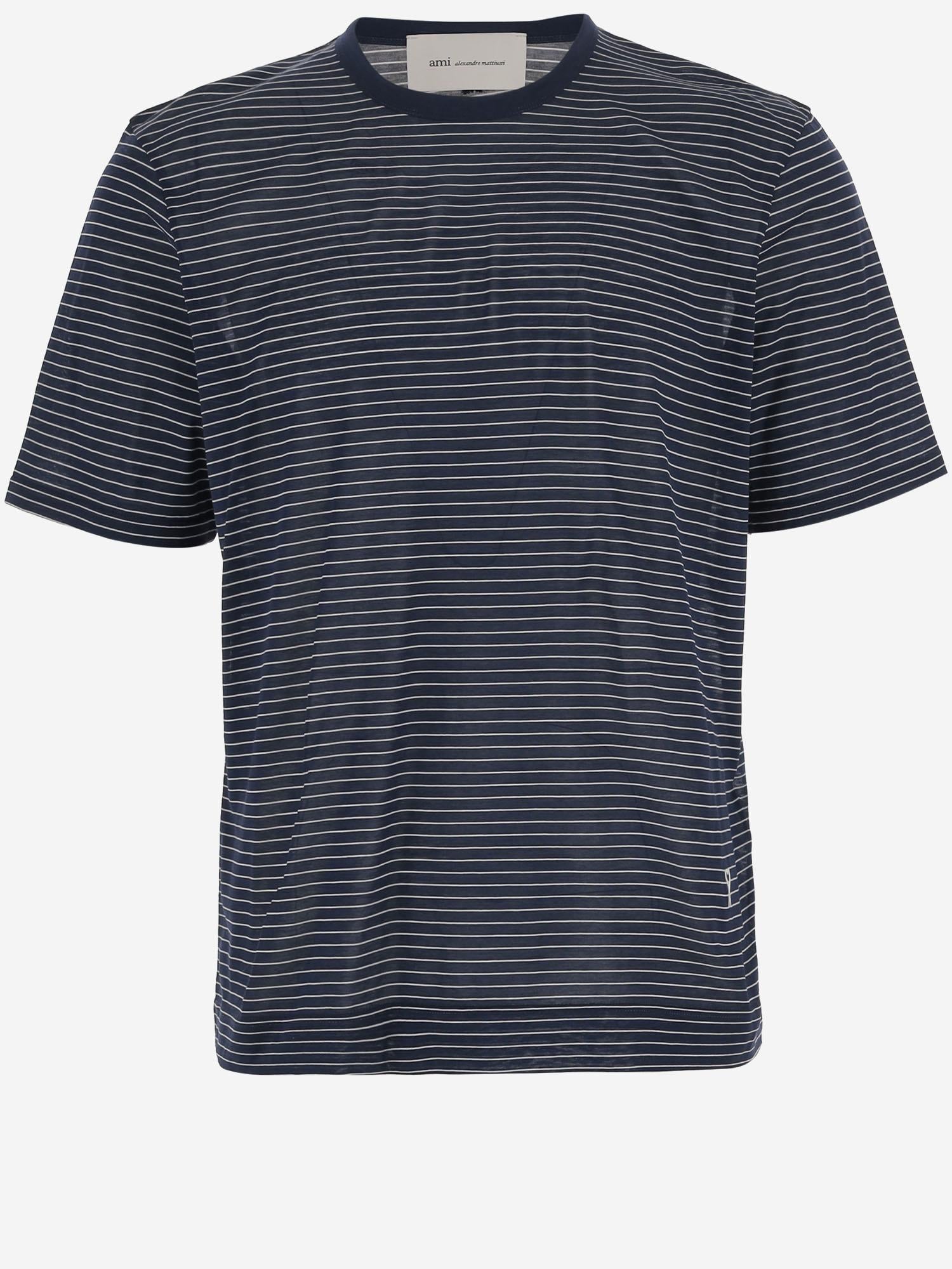 T-SHIRT IN COTONE CON MOTIVO A RIGHE HTS367JE0212 A044 AMI 