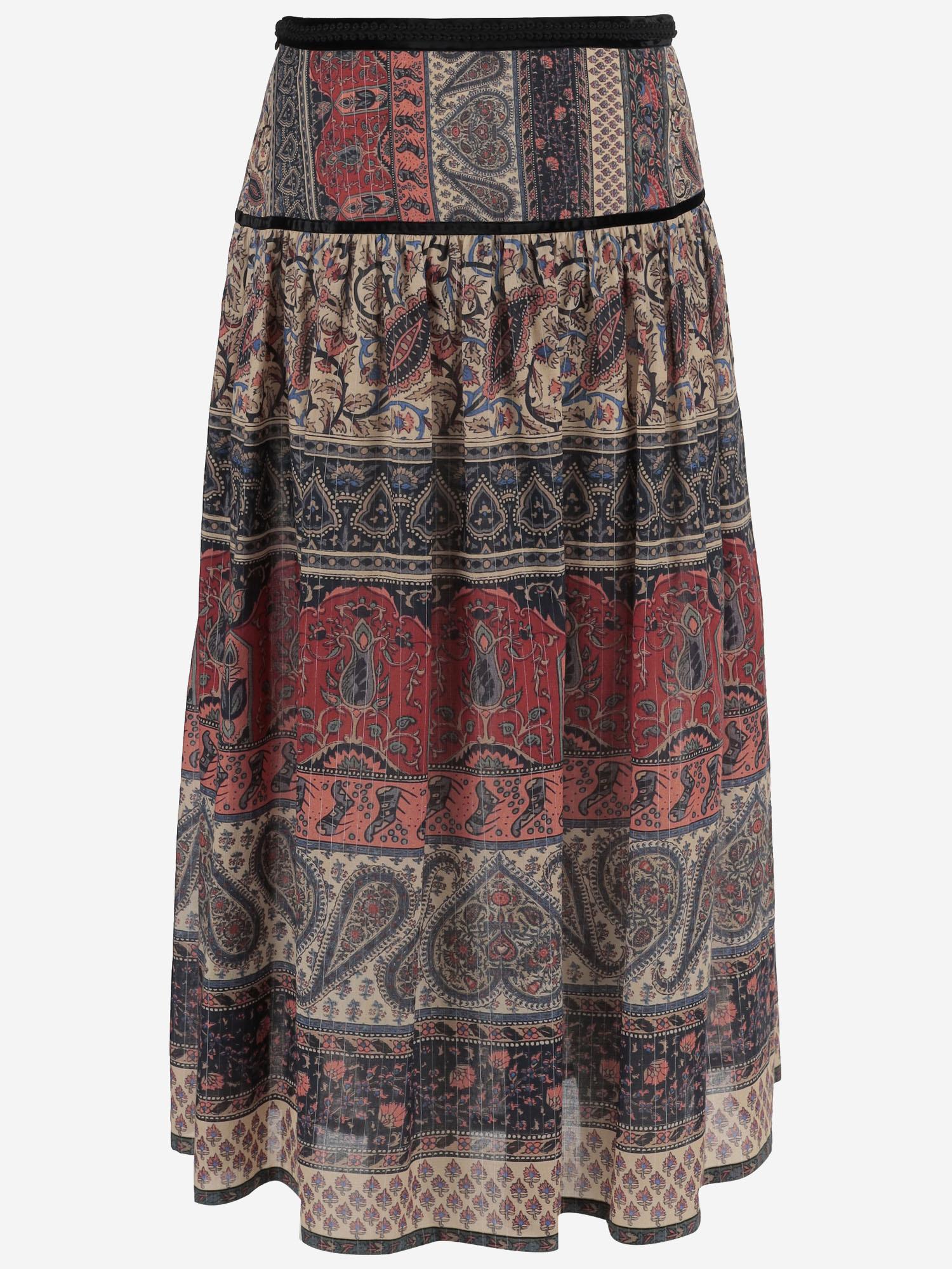 Gonna midi in mussola lamé 6B0RAD57992 M12 VALENTINO 