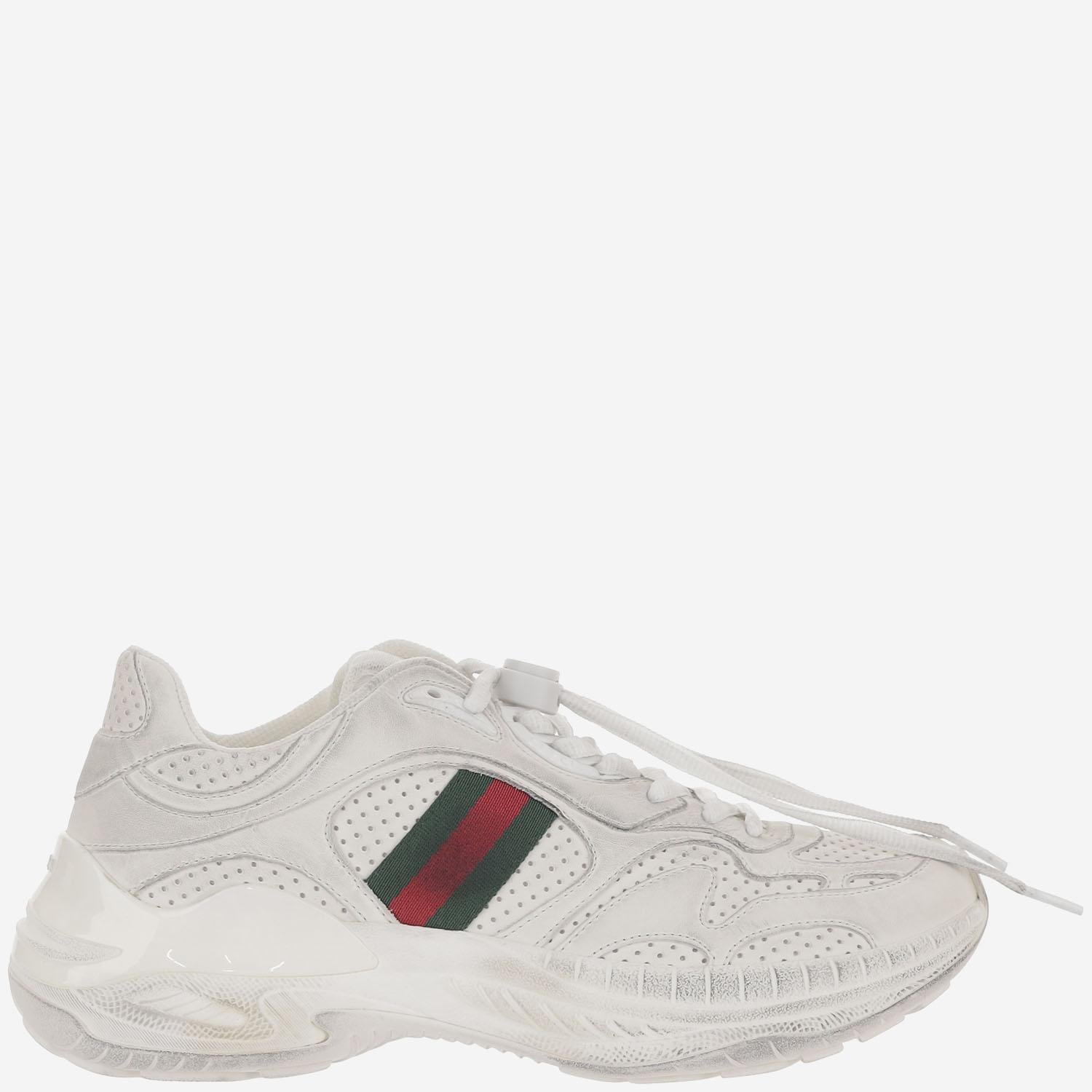 SNEAKERS ROCHELLE IN PELLE CON WEB 854041 AAF0H9246 GUCCI 