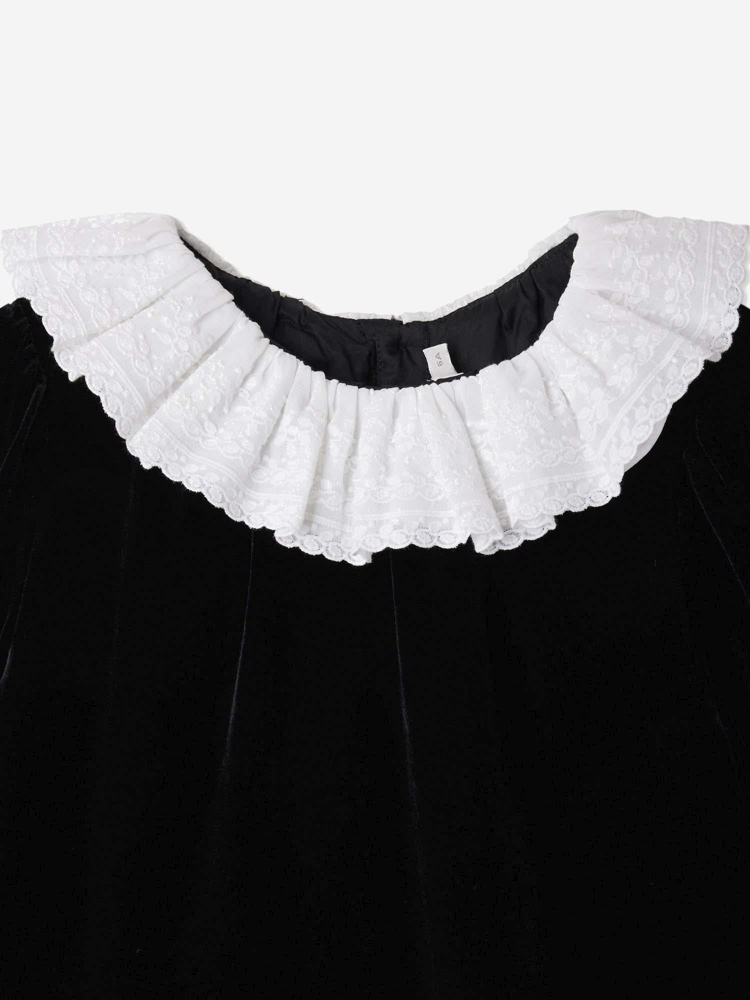 ABITO JAELYN IN VELLUTO DI SETA E VISCOSA W05GDRW00048 099 BONPOINT KIDS 