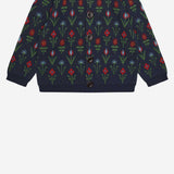 CARDIGAN IN COTONE CON MOTIVO FLOREALE 7526 DARKNAVYFLOWER FUB KIDS 