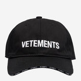 CAPPELLO DA BASEBALL IN COTONE UE54CA180B BLACK VETEMENTS 