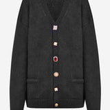 CARDIGAN IN ALPACA E LANA CON BOTTONI MISMATCH UE54KN240B BLACK VETEMENTS 