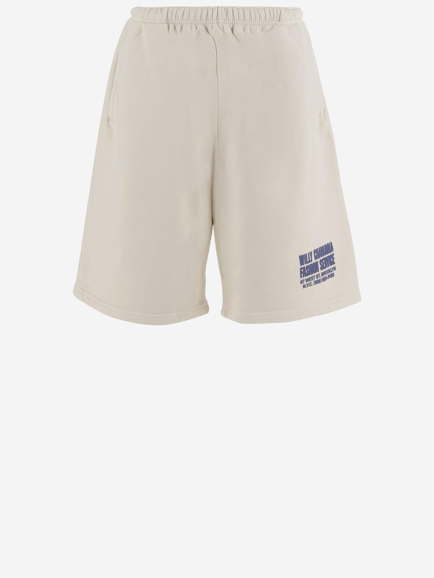 PANTALONI CORTI IN COTONE CON LOGO WCJSY0182 065 WILLY CHAVARRIA 