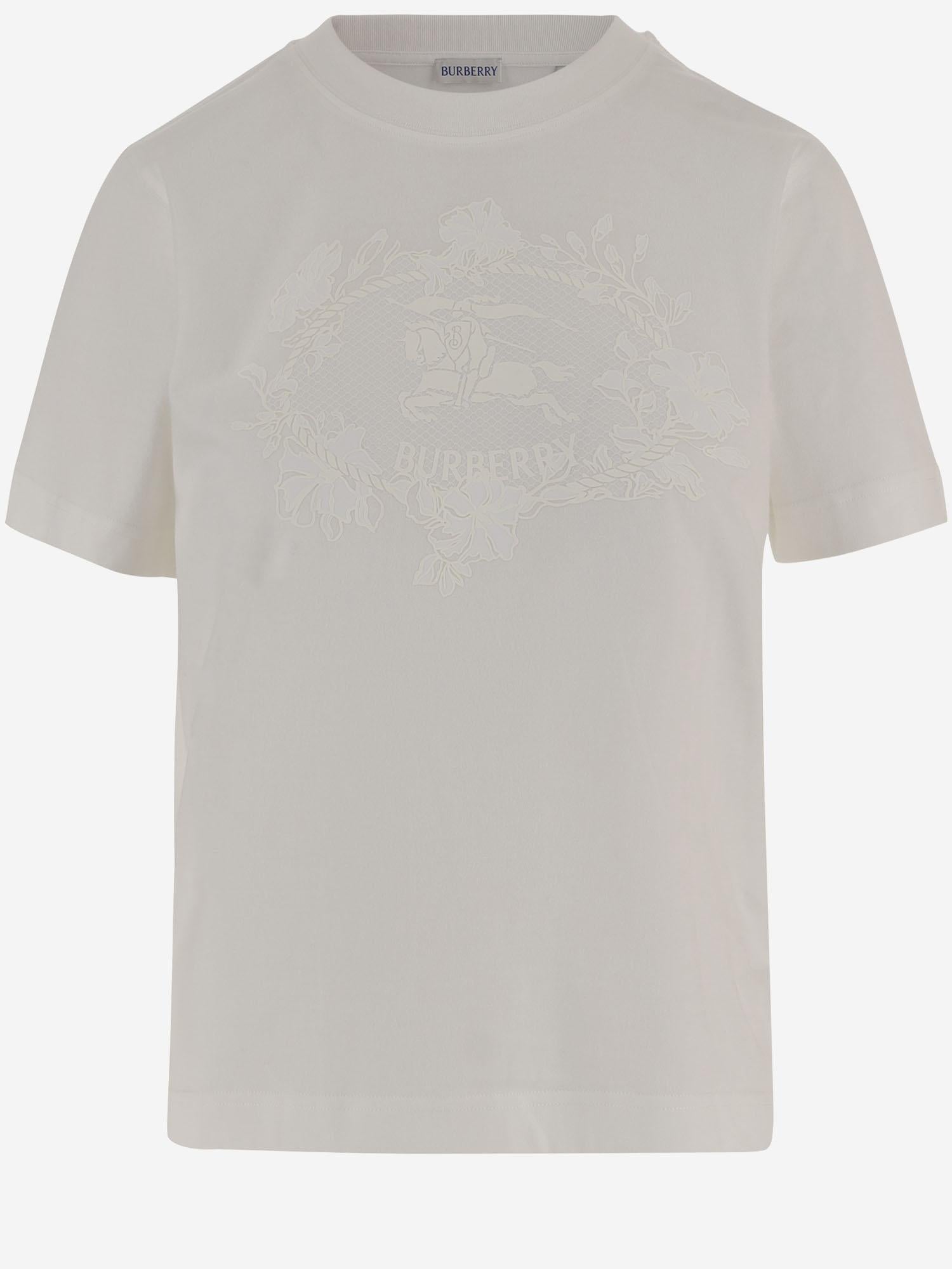 T-SHIRT IN COTONE 8126339 CHALK BURBERRY 