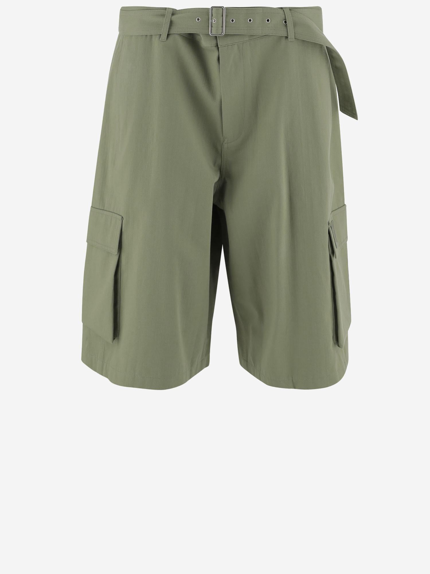 PANTALONI CORTI CARGO IN DENIM DI COTONE OM01405WW9026 0077 MAISON KITSUNE 