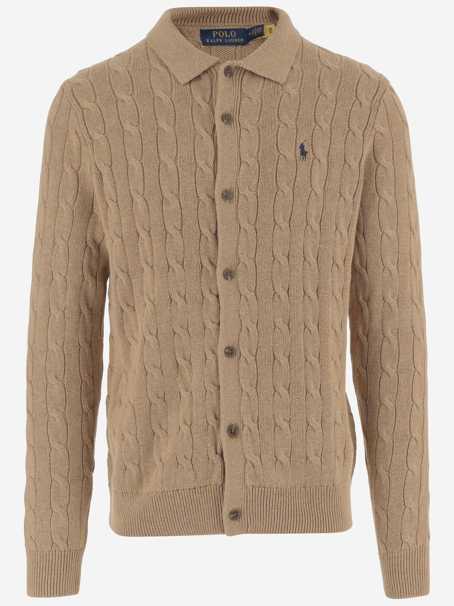 CARDIGAN IN COTONE CON LAVORAZIONE TRECCIA 710979114 003 POLO RALPH LAUREN 