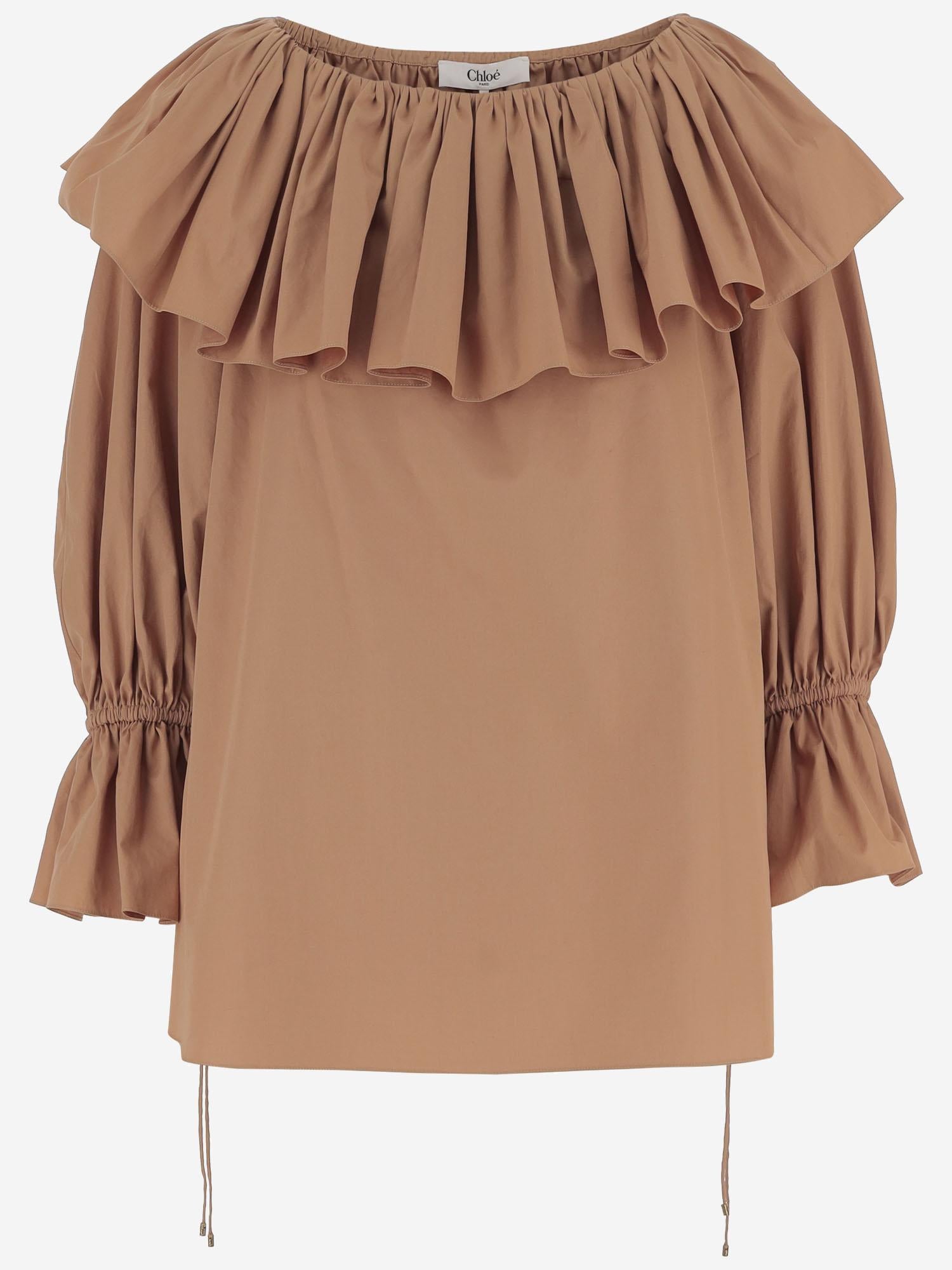 TOP IN COTONE CON VOLANT CH26UH101144 26U CHLOE 
