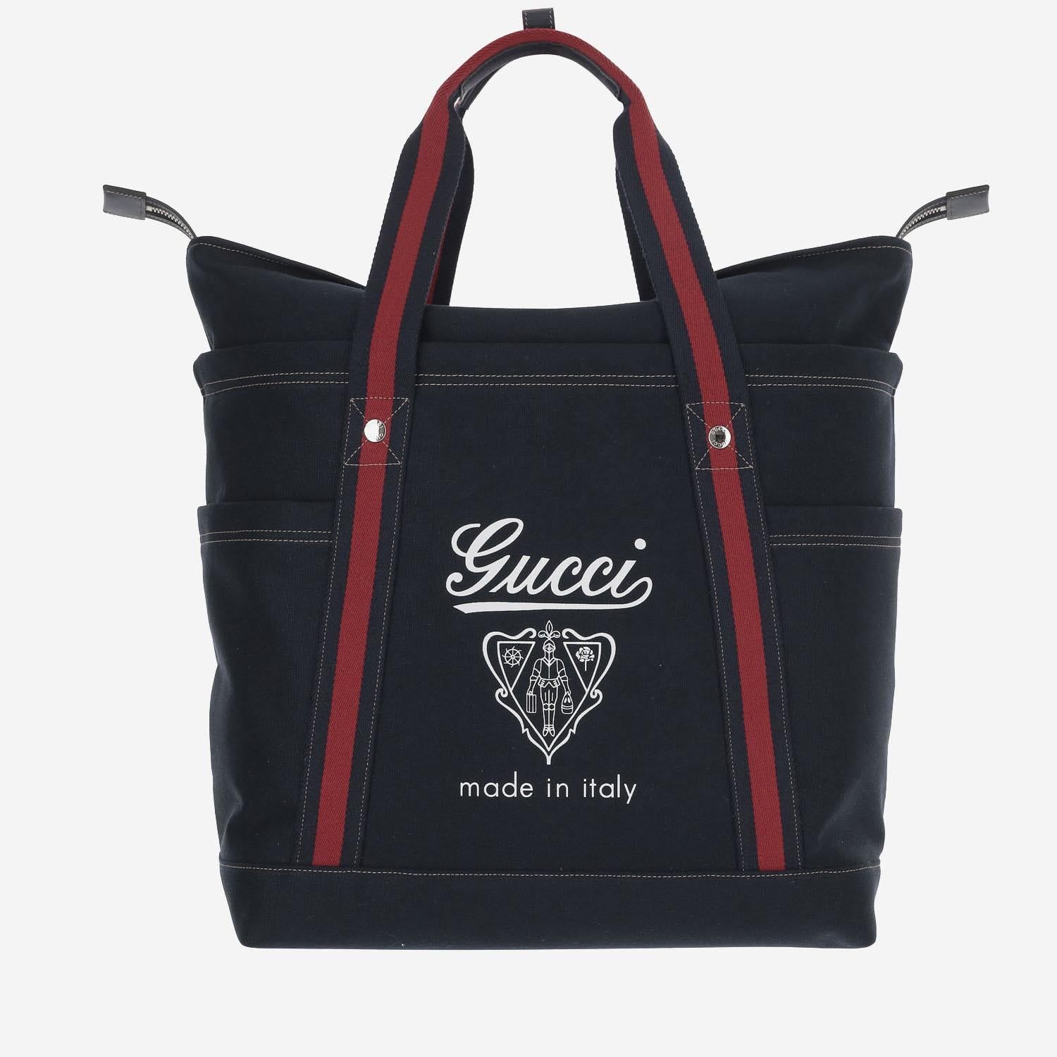 Borsa in tessuto stampato misura media con dettaglio Web 816863 FAD784044 GUCCI 