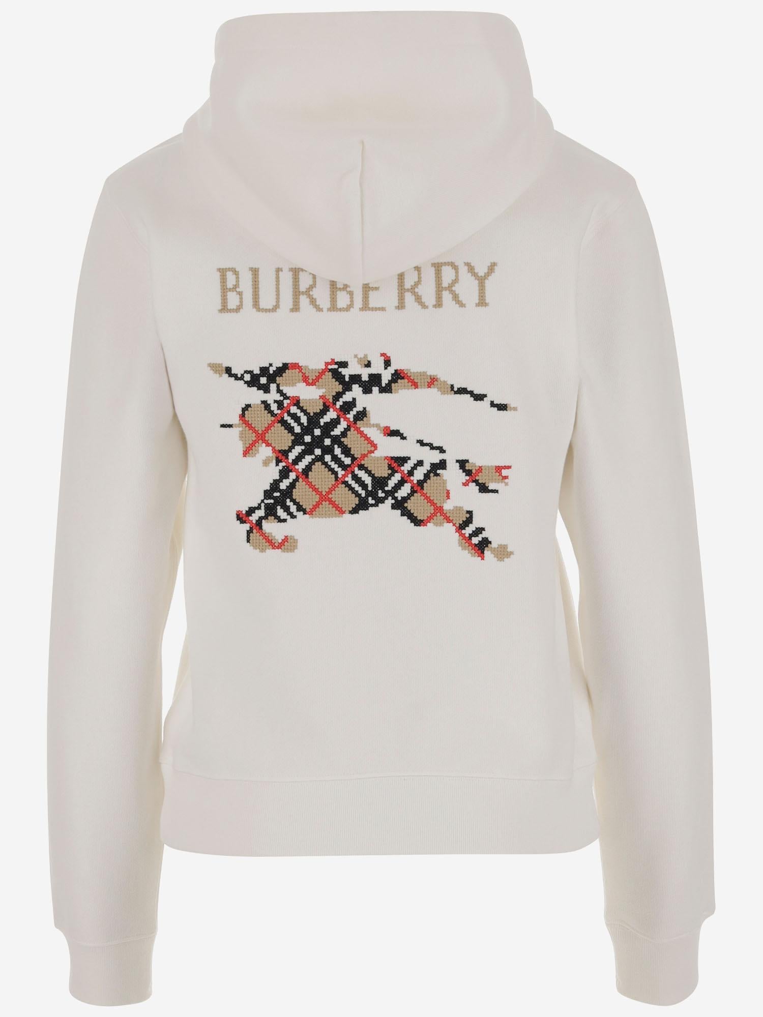 FELPA IN COTONE CON LOGO 8110965 CHALK BURBERRY 