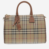 BORSA A MANO IN MISTO COTONE CON MOTIVO CHECK 8119049 VNTGCHKBRIARBROWN BURBERRY 