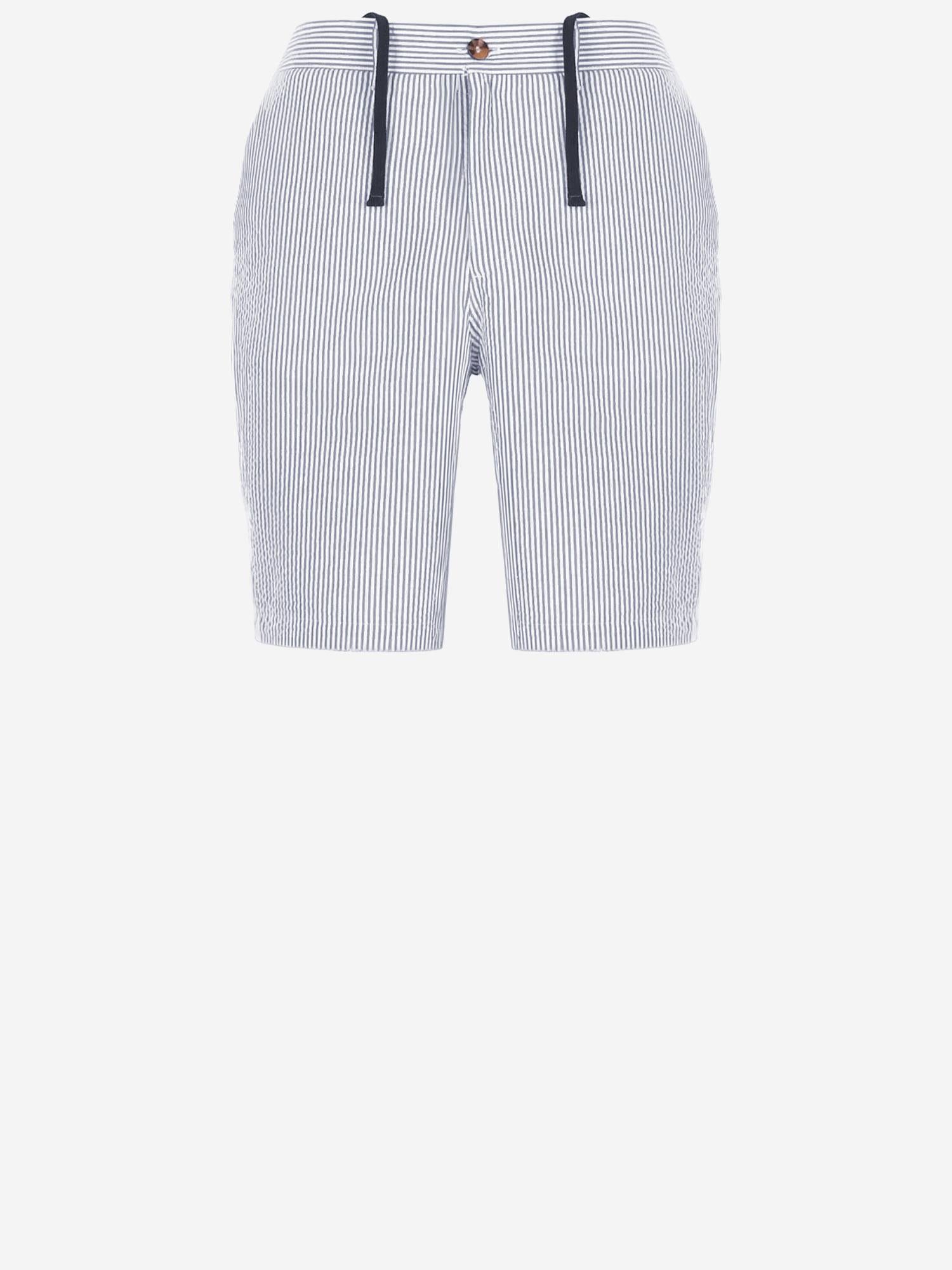 PANTALONI CORTI IN COTONE A RIGHE ISC0001 03931L MC2 SAINT BARTH 