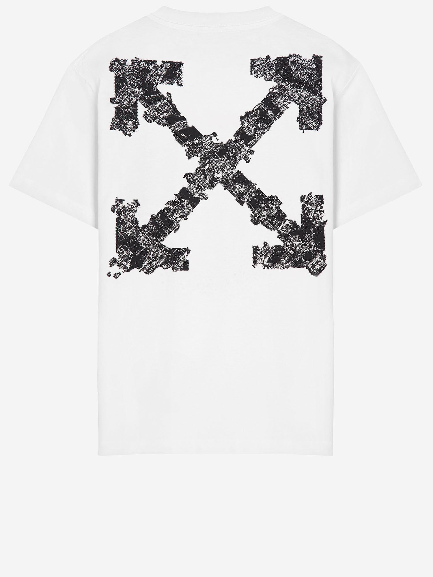 T-SHIRT IN COTONE CON LOGO 44MAA027S26J007100 1000 OFF-WHITE 