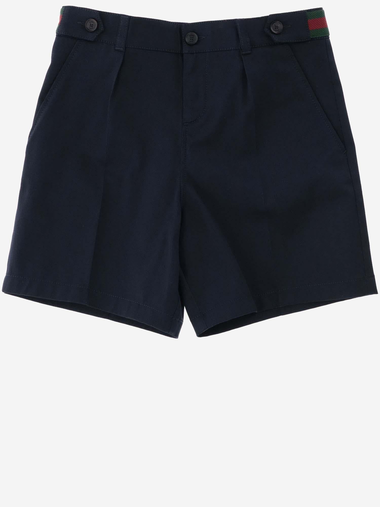 PANTALONI CORTI IN COTONE STRETCH 770549 XWA0I4080 GUCCI KIDS 