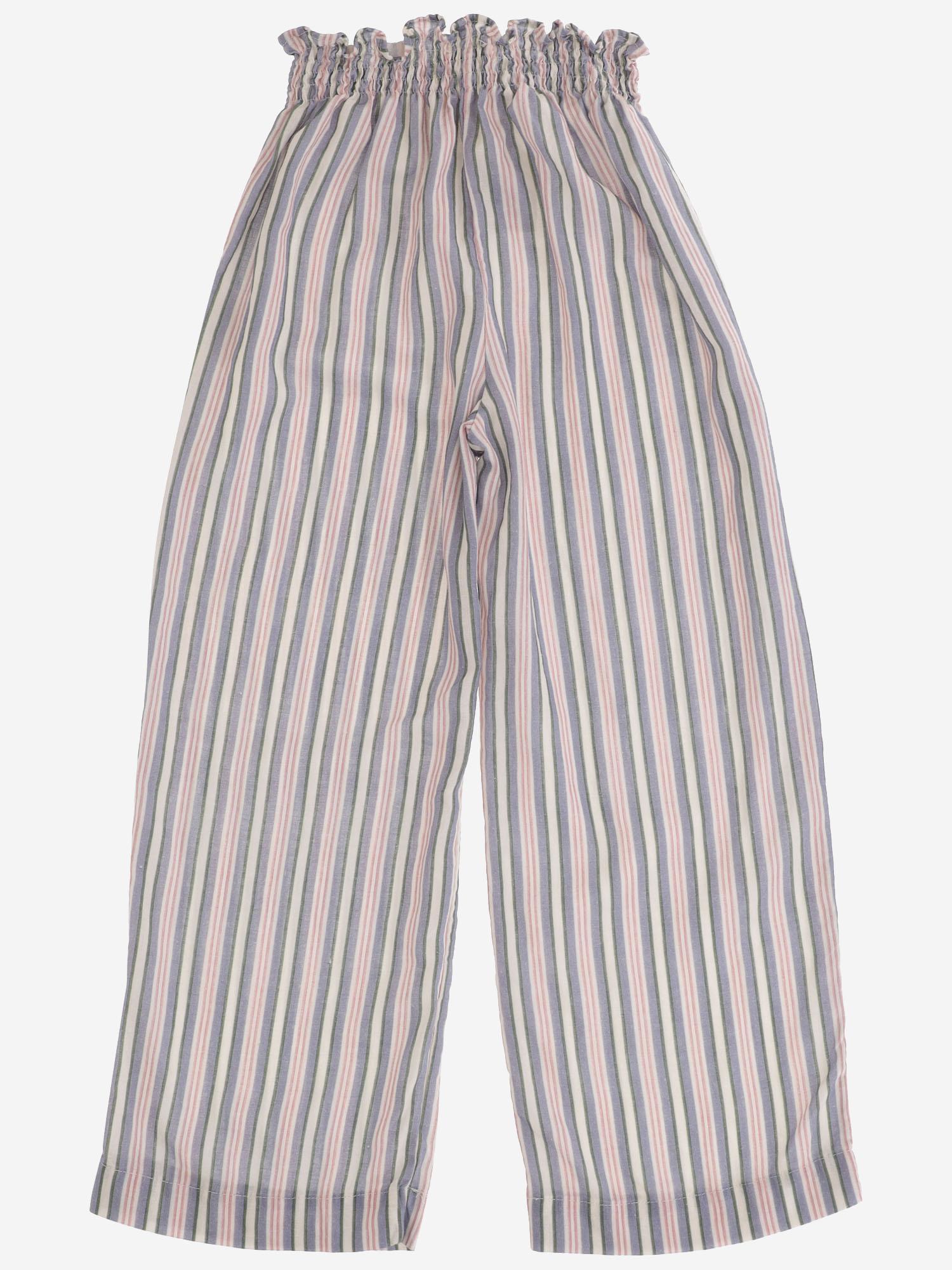 PANTALONI IN MISTO LINO CON MOTIVO A RIGHE 04618057 361 BABE & TESS KIDS 