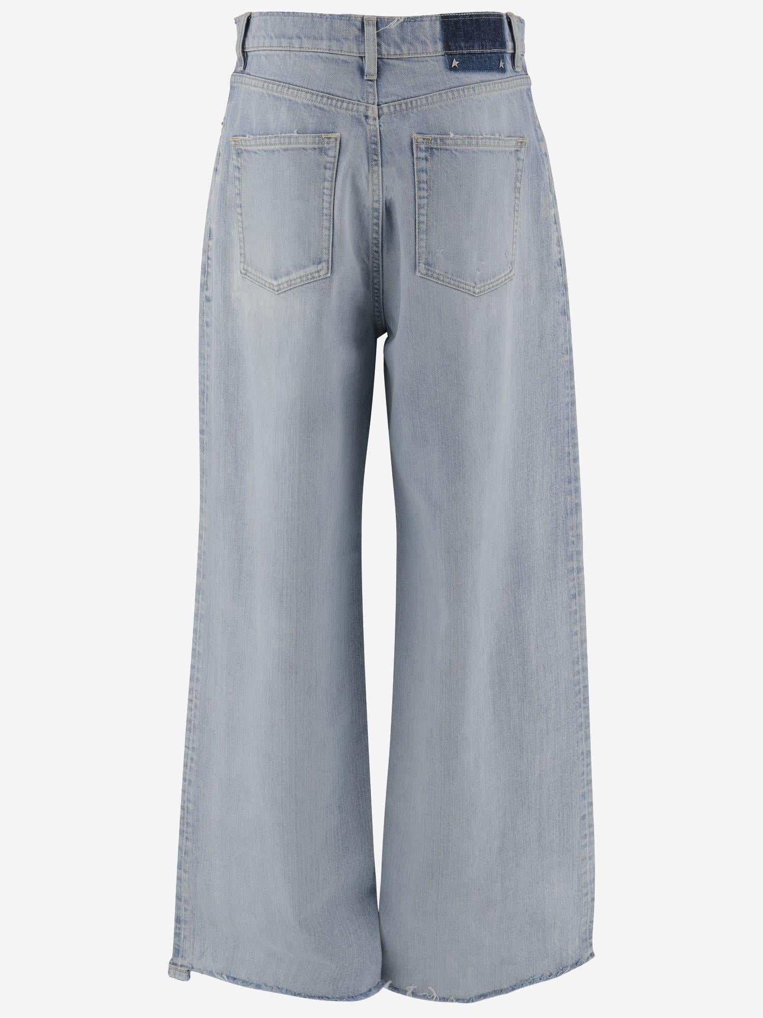 PANTALONI A PALAZZO IN DENIM DI COTONE GWP02079P0018 50134 GOLDEN GOOSE 