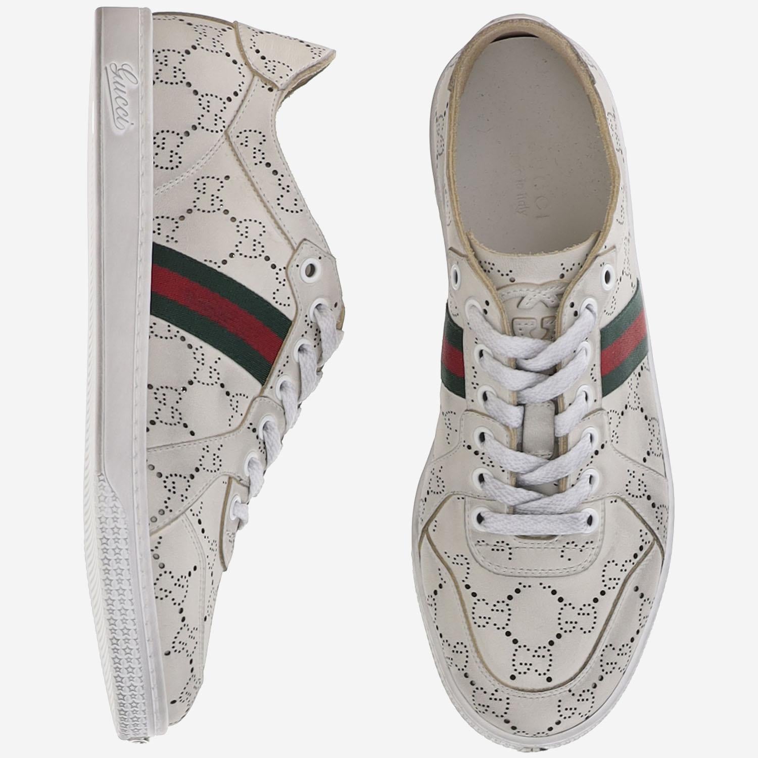 SNEAKERS IN PELLE CON  LOGO 865050 AAGGP9166 GUCCI 