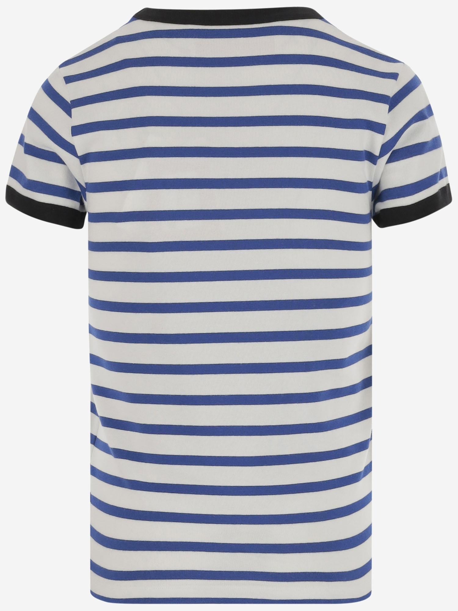 T-SHIRT IN COTONE CON MOTIVO A RIGHE E LOGO 6B3MG24P961 CR1 VALENTINO 