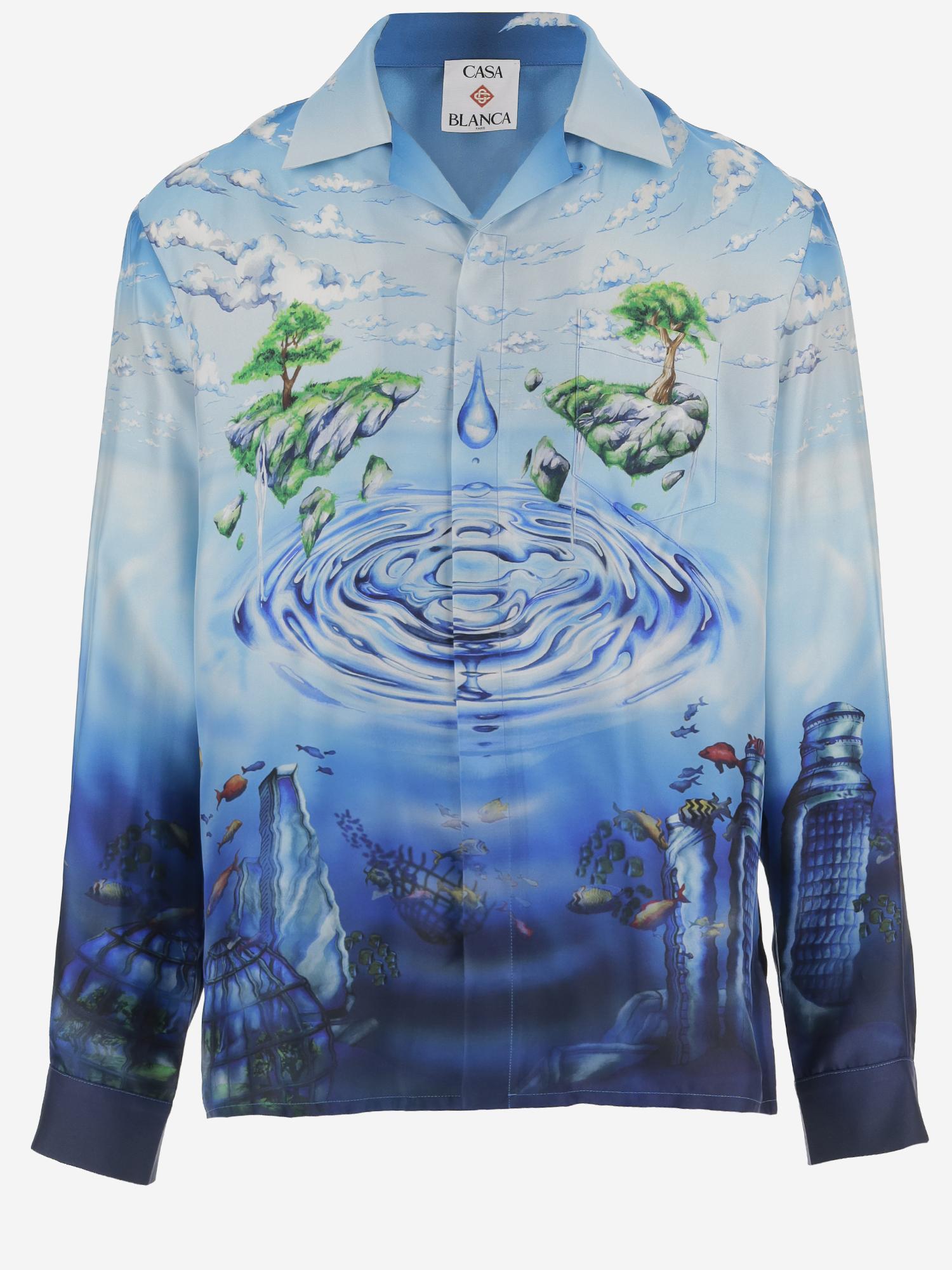 CAMICIA IN SETA CON STAMPA GRAFICA MSP26SH006 01 CASABLANCA 