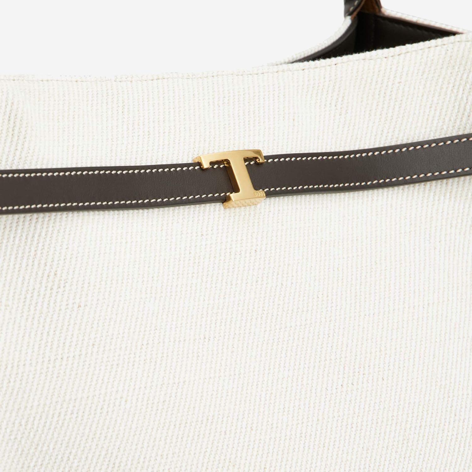 BORSA SHOPPING MEDIA IN CANVAS E PELLE XBWTIMAT300U6J 043X TODS 