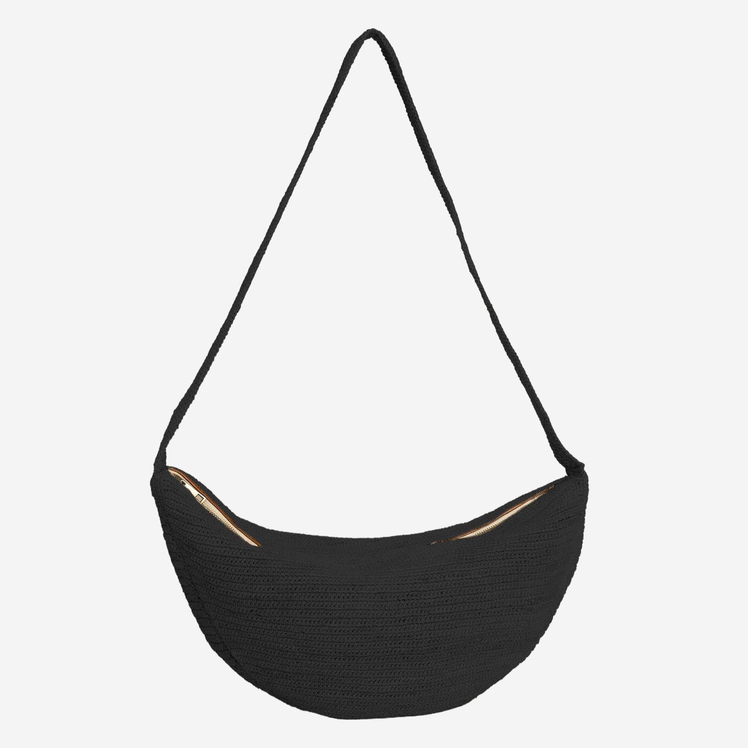 BORSA LUNA IN RAFIA LUNA BLACK IBELIV 