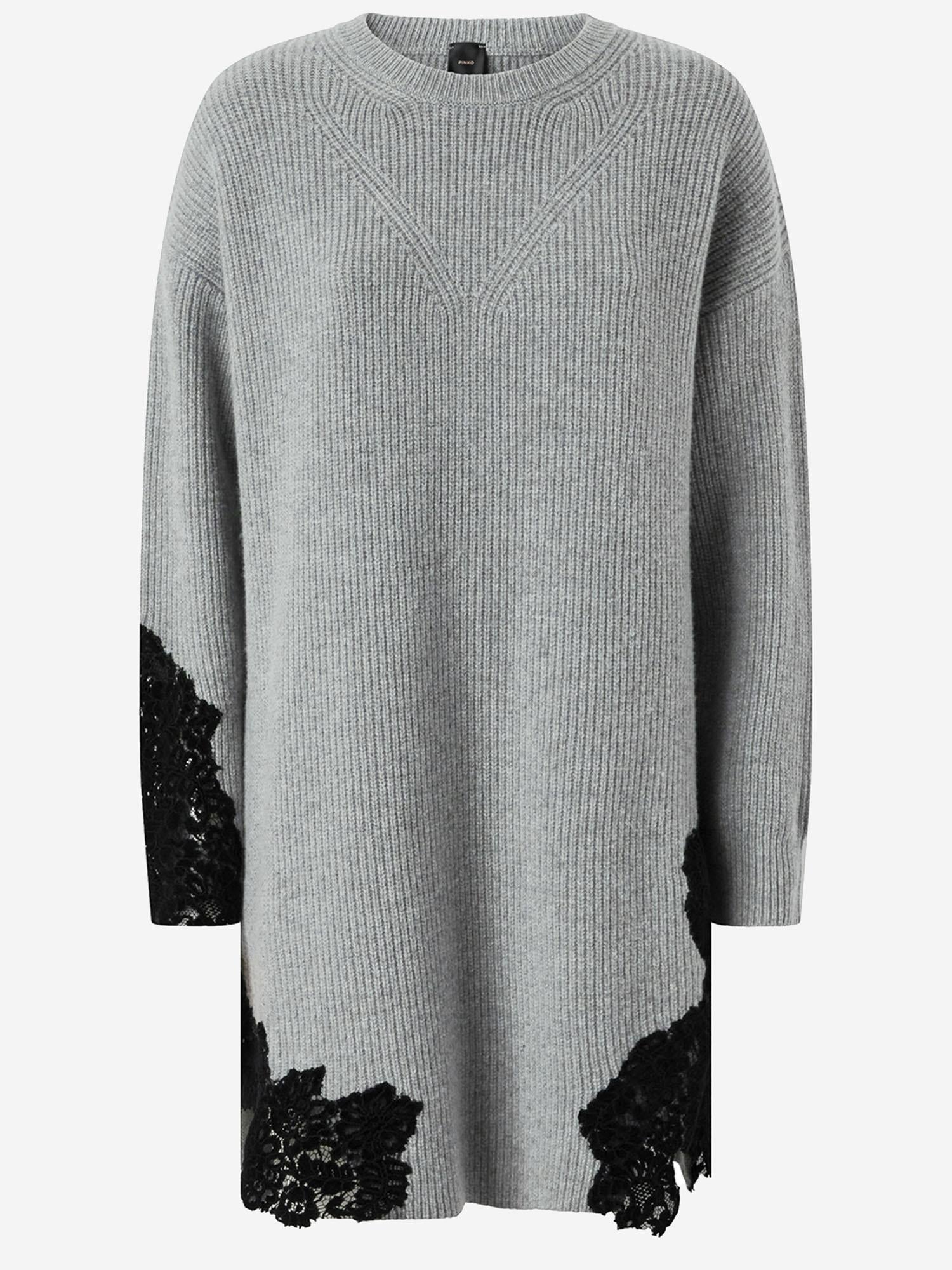 Abito corto in maglia con pizzo 105504 A2R1II2 PINKO 