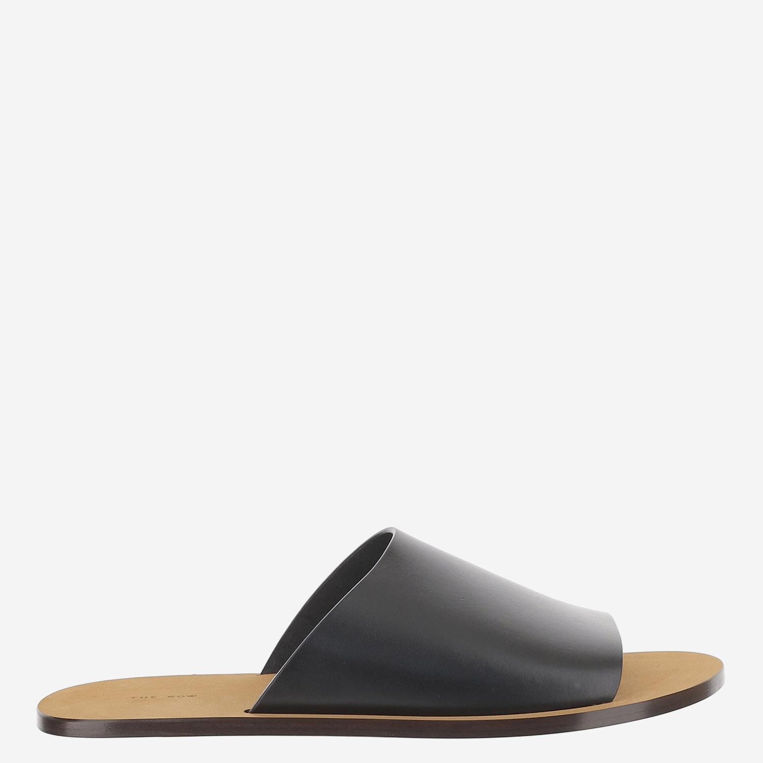SANDALI CHARLIE IN PELLE F1897L837 BLK THE ROW 