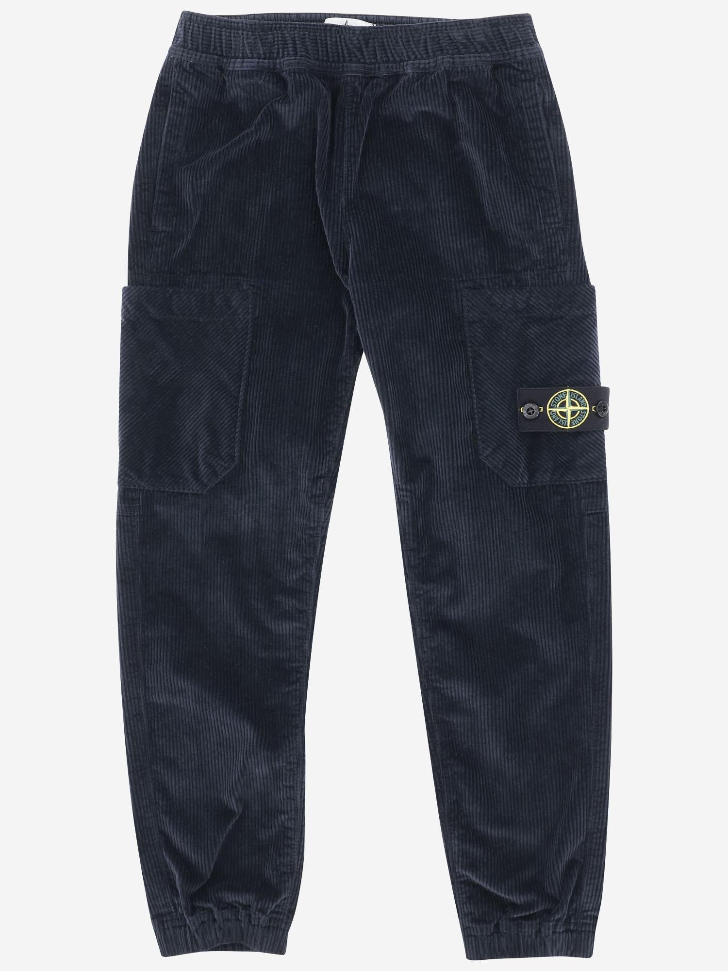PANTALONI IN MISTO COTONE STRETCH CON LOGO 3100005 S0199V0020 STONE ISLAND KIDS 