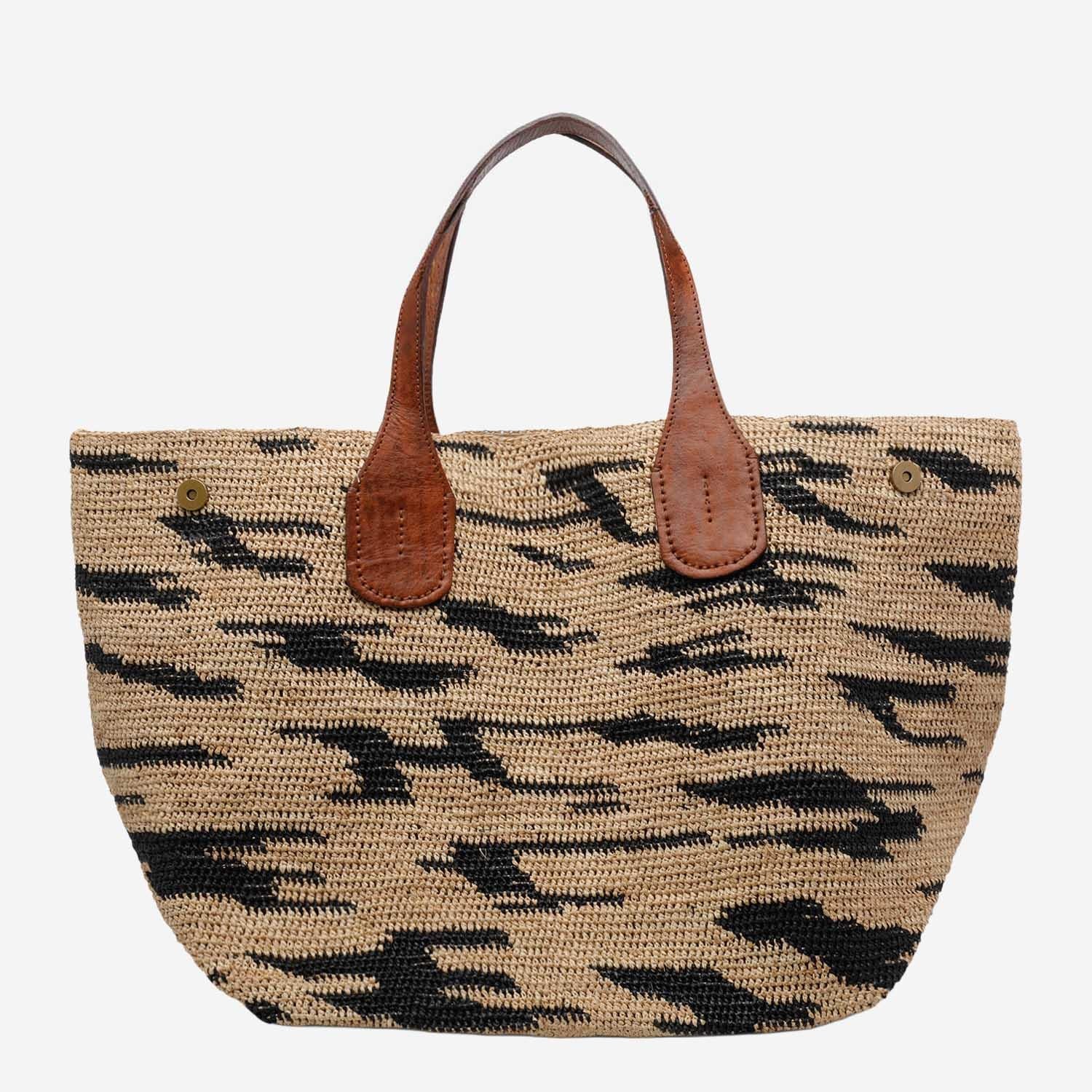 BORSA TOTE LAZA II IN RAFIA LAZAIIZEBRA EXCLU IBELIV 