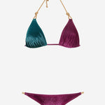 COSTUME DA BAGNO VENUS CON MOTIVO COLOR-BLOCK VENUSVELVET PETROLIOBORDEAUX VVIDI 