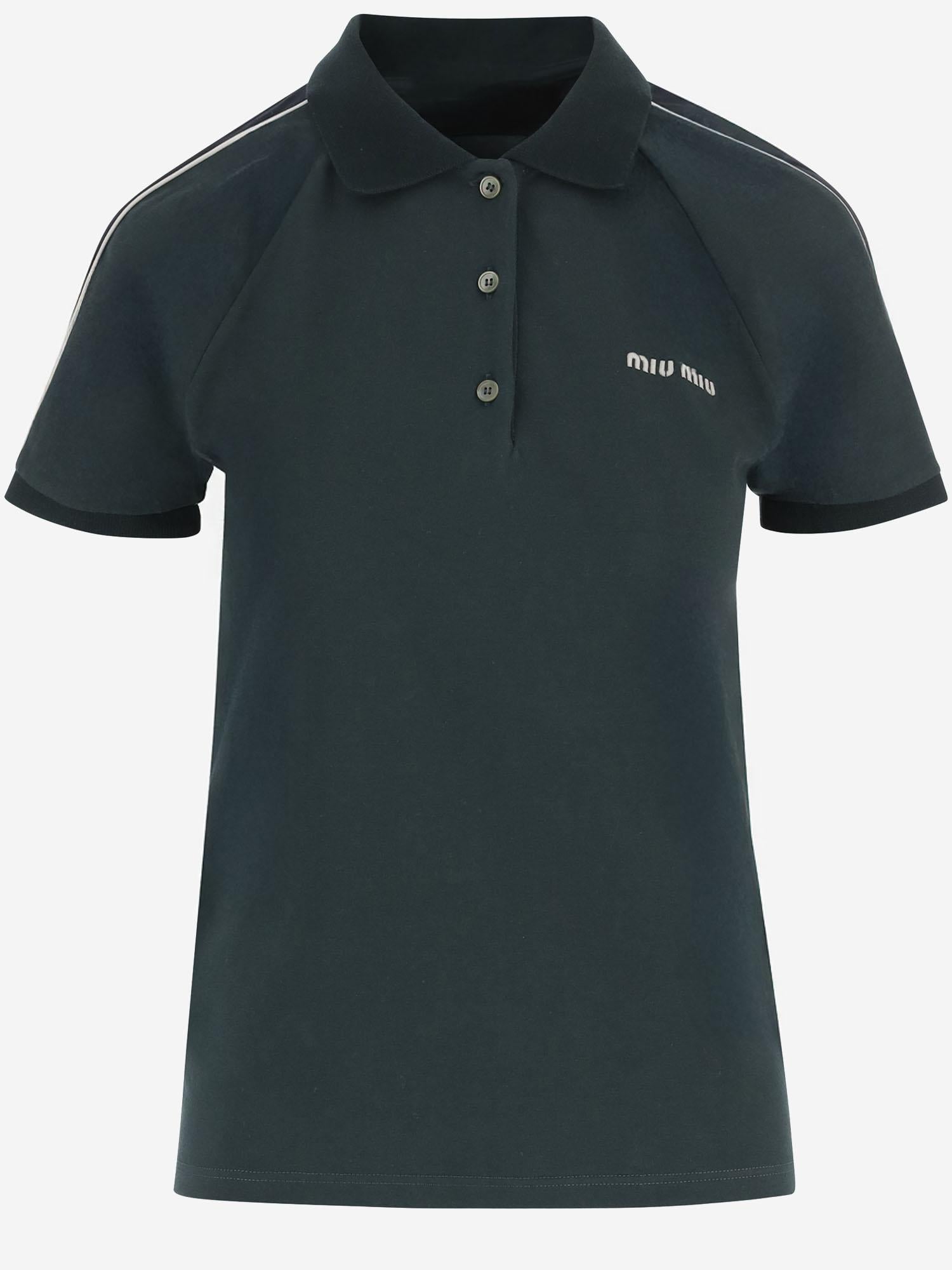 POLO IN COTONE CON LOGO MJNA19 182DF0R3V MIU MIU 