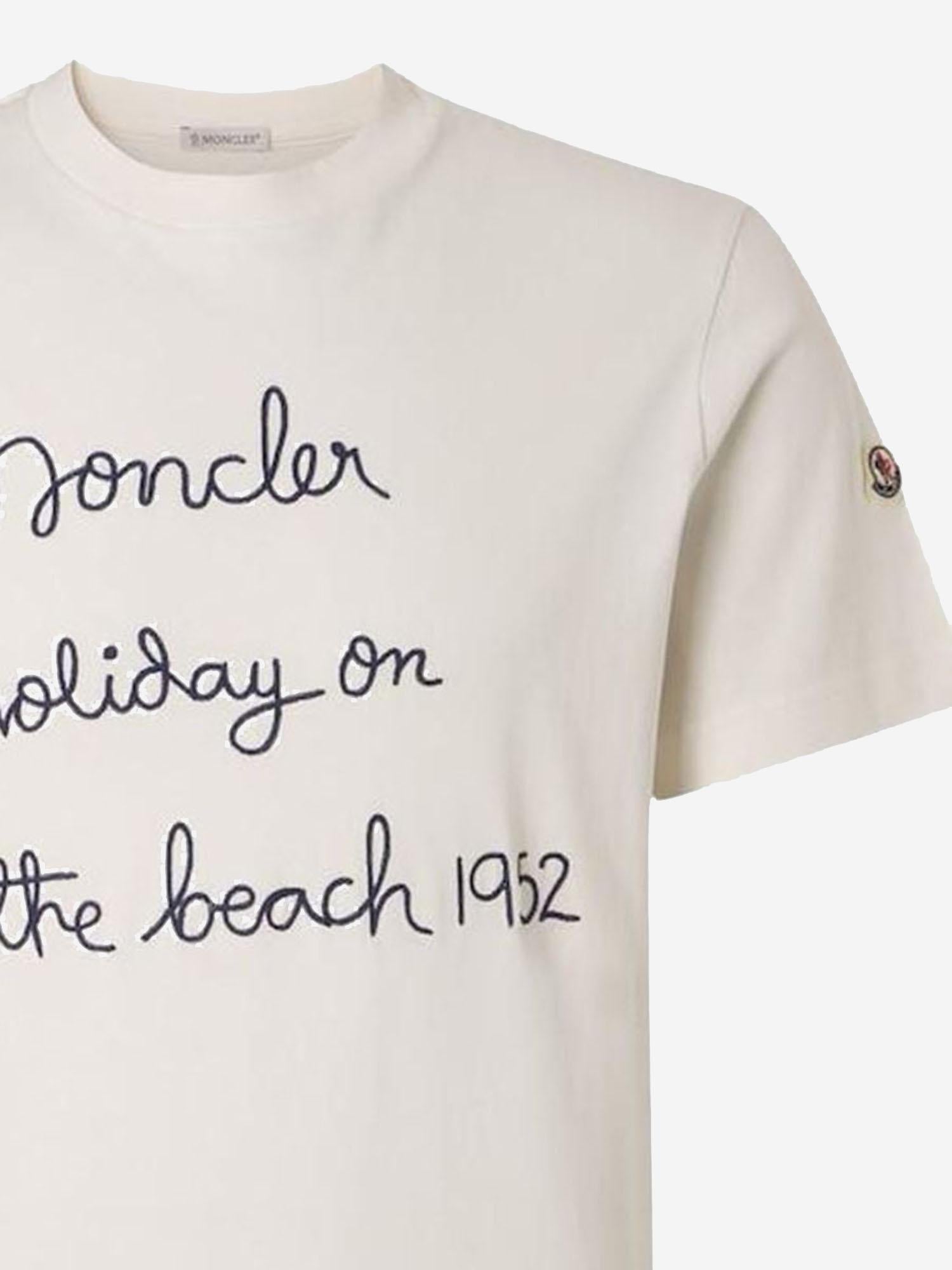 T-SHIRT IN COTONE CON LOGO RICAMATO 8C00053 89B8U034 MONCLER 