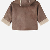 GIACCA CON CAPPUCCIO E FODERA IN PELLICCIA SINTETICA 25W229 BROWN 1+ IN THE FAMILY KIDS 