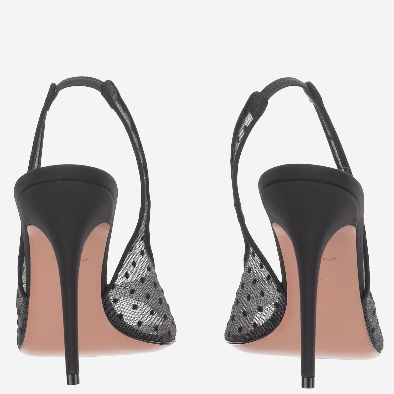 KRISTINA SLINGBACK IN TESSUTO KRISTINALACESLING BLACK AMINA MUADDI 