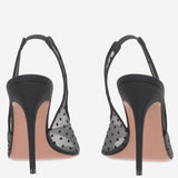 KRISTINA SLINGBACK IN TESSUTO KRISTINALACESLING BLACK AMINA MUADDI 