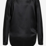 CAMICIA IN SETA CON SCOLLO A V VR84511926 001BLK VINCE 