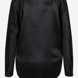 CAMICIA IN SETA CON SCOLLO A V VR84511926 001BLK VINCE 