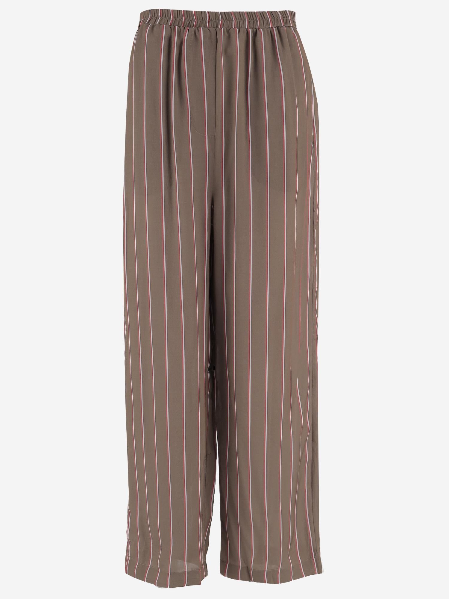 PANTALONI IN VISCOSA E SETA CON MOTIVO A RIGHE PAFS21923 279 THE FRANKIE SHOP 