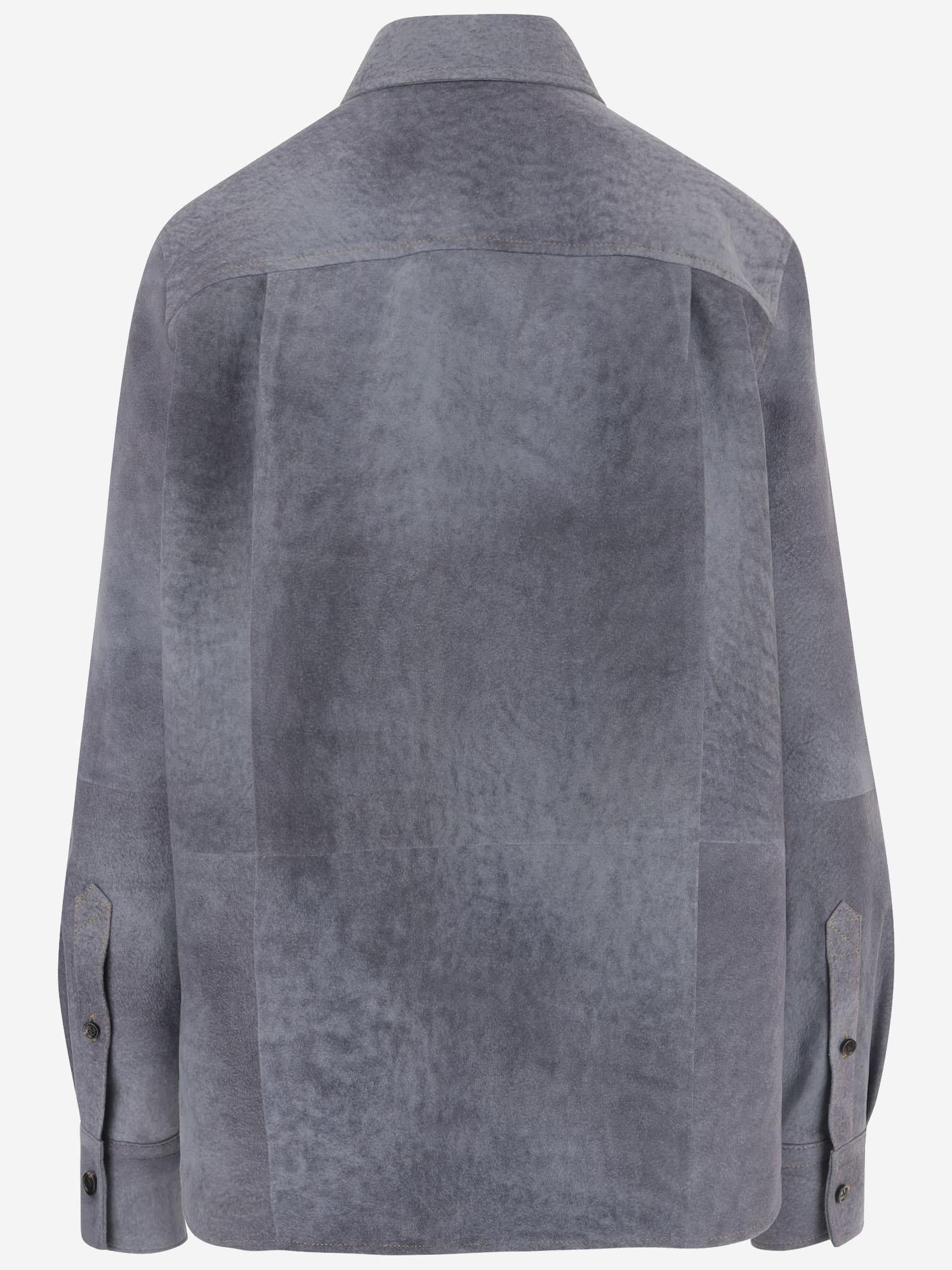 CAMICIA IN SUEDE EFFETTO SFUMATO 859914 V66X04690 BOTTEGA VENETA 