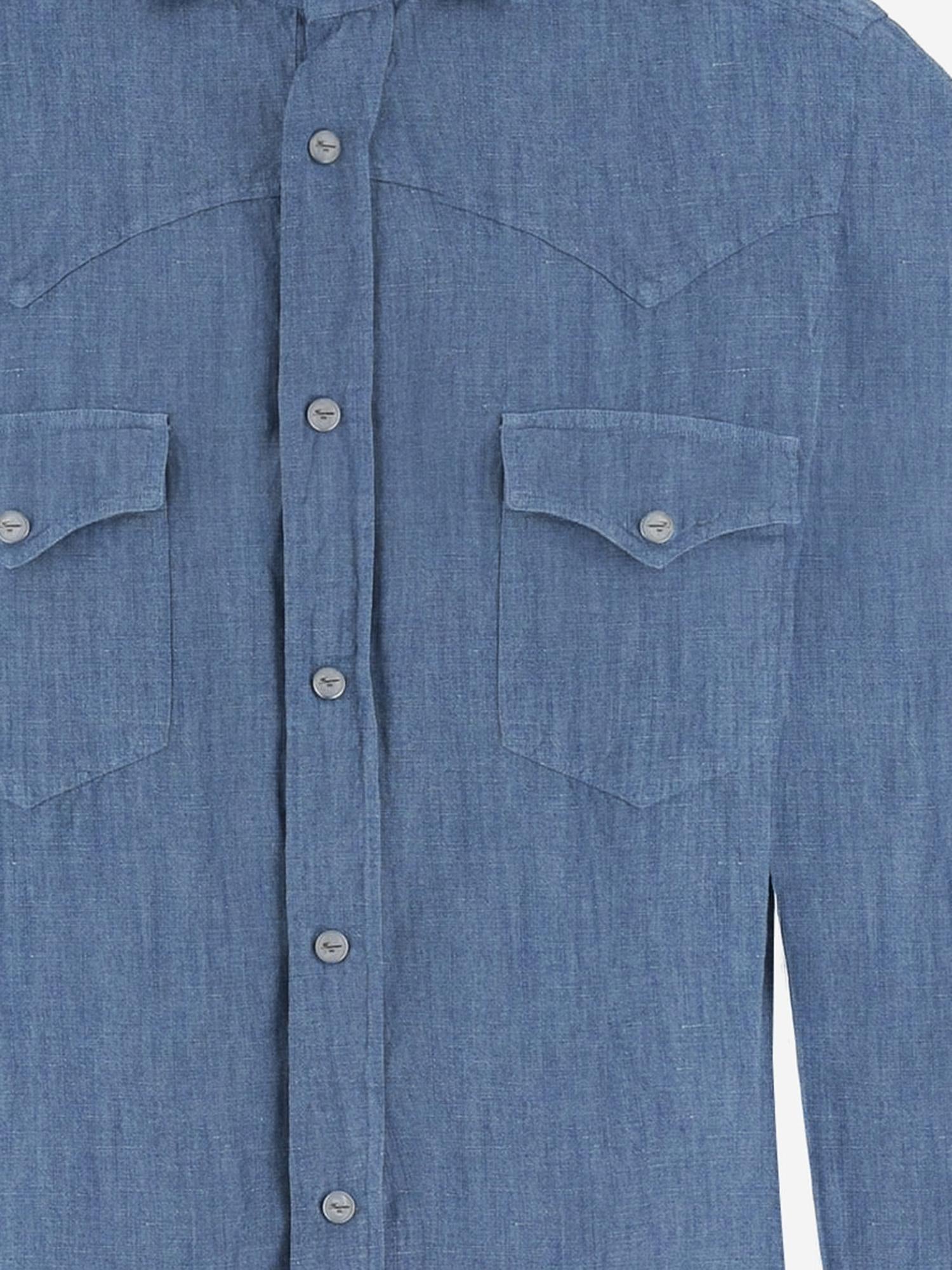 CAMICIA IN COTONE E LINO C0724D 04 FINAMORE 