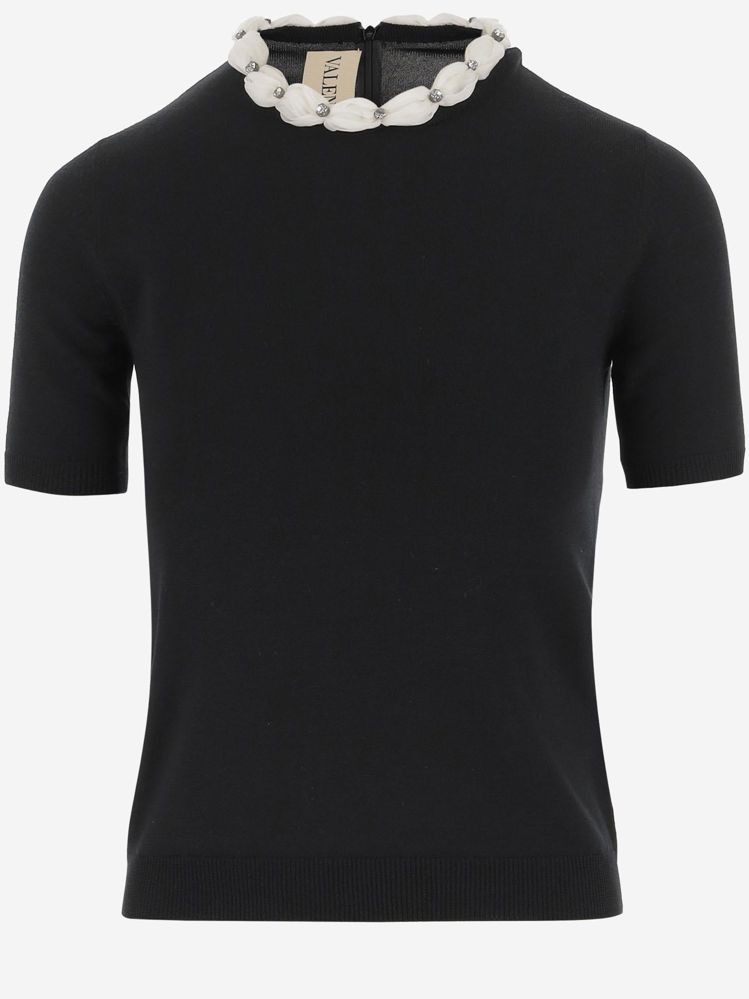 Maglia in lana con dettaglio gioiello 7B3KC66B 9ED0NO VALENTINO 