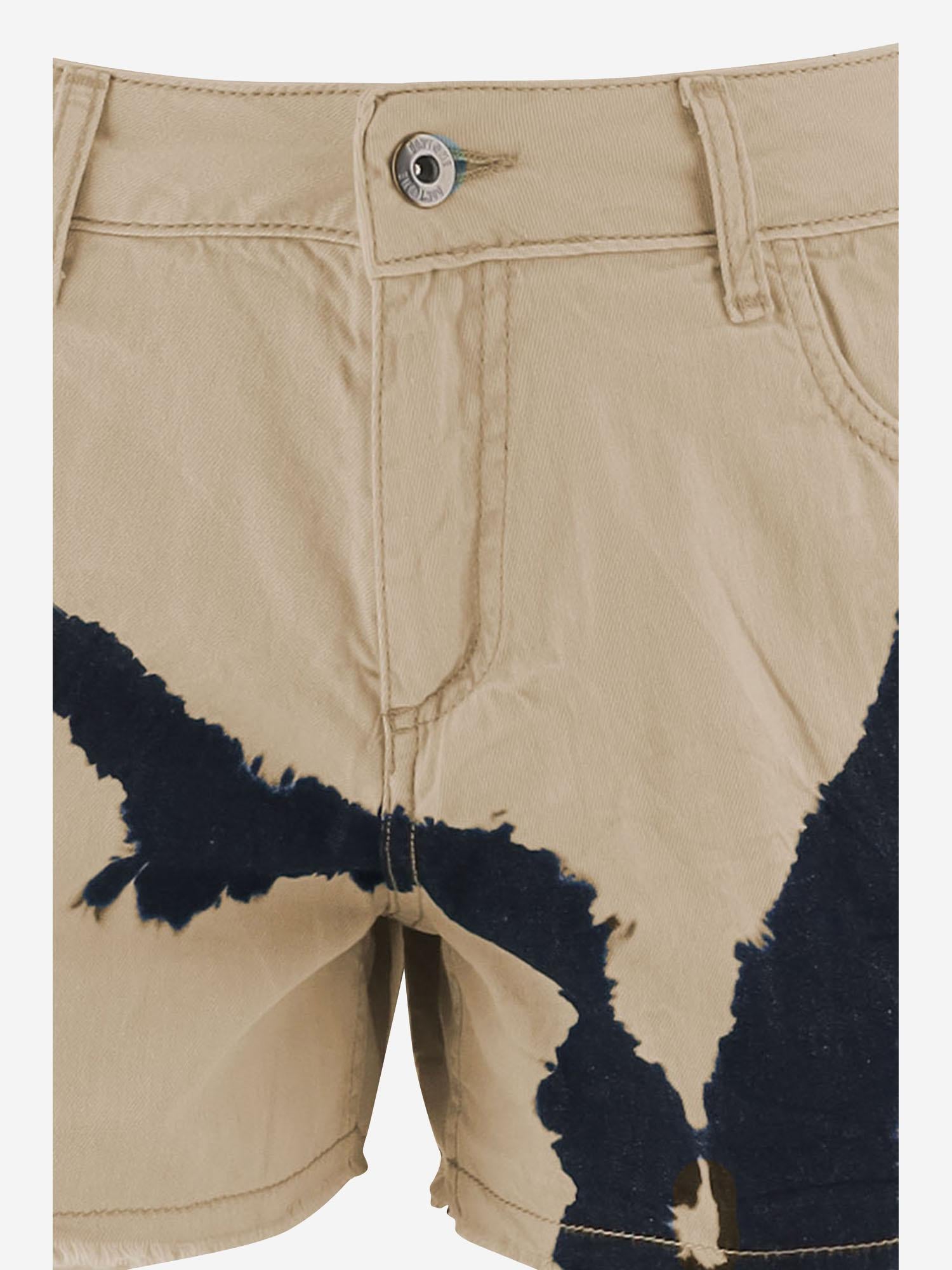 PANTALONI CORTI IN COTONE CON MOTIVO TIE-DYE DAM26TU4 BEIGE DONT @ ME 