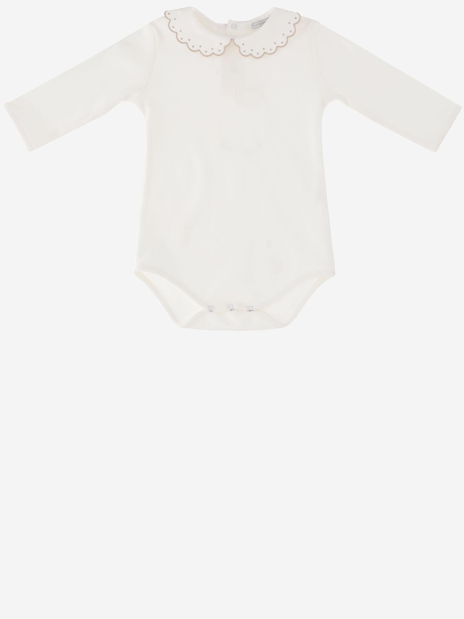 BODY IN COTONE CON COLLETTO RICAMATO BODY 2287 NICOLETTA FANNA KIDS 