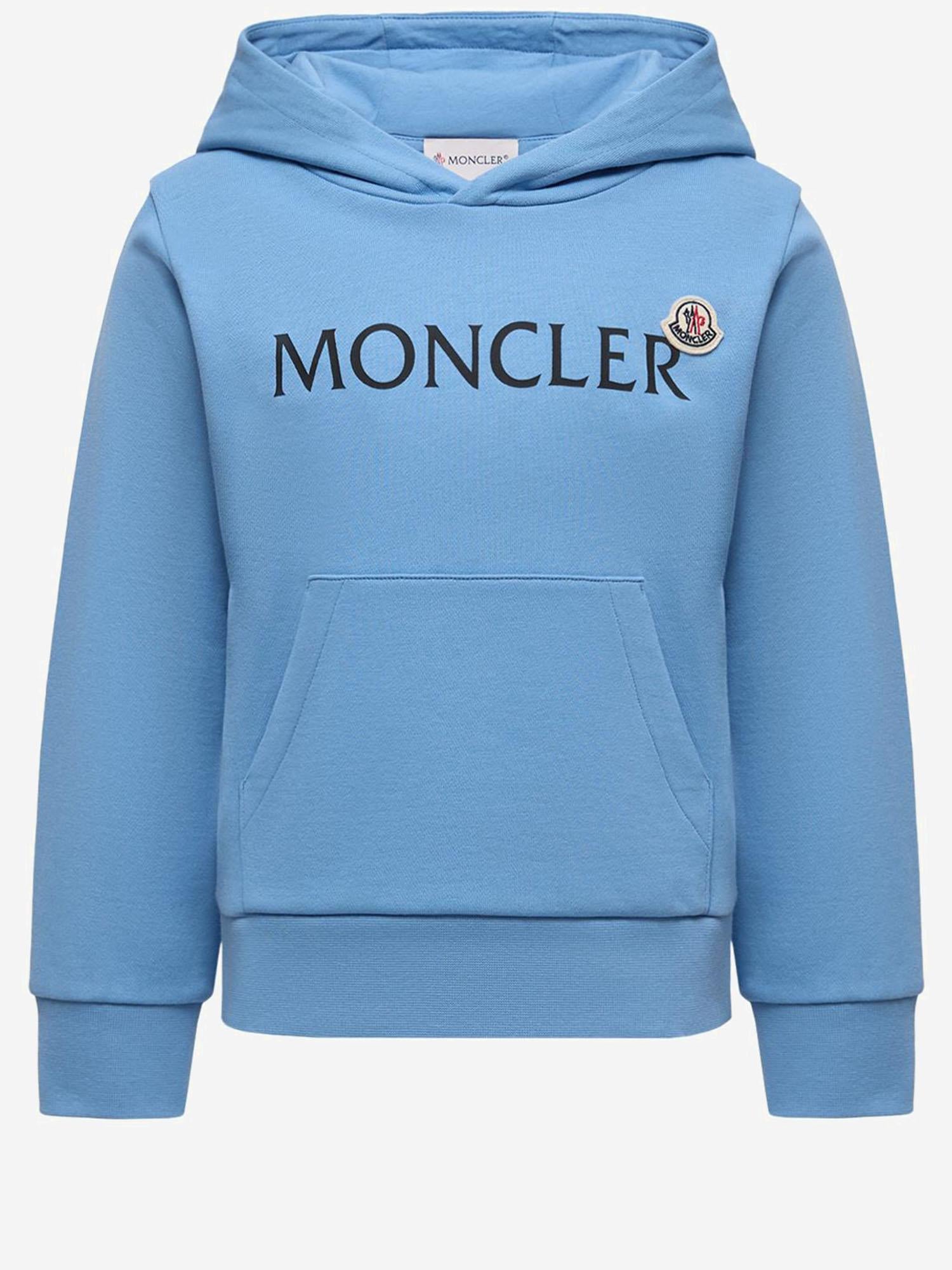 FELPA LOGATA CON CAPPUCCIO IN COTONE 8G0000989AKM 70G MONCLER ENFANTS 