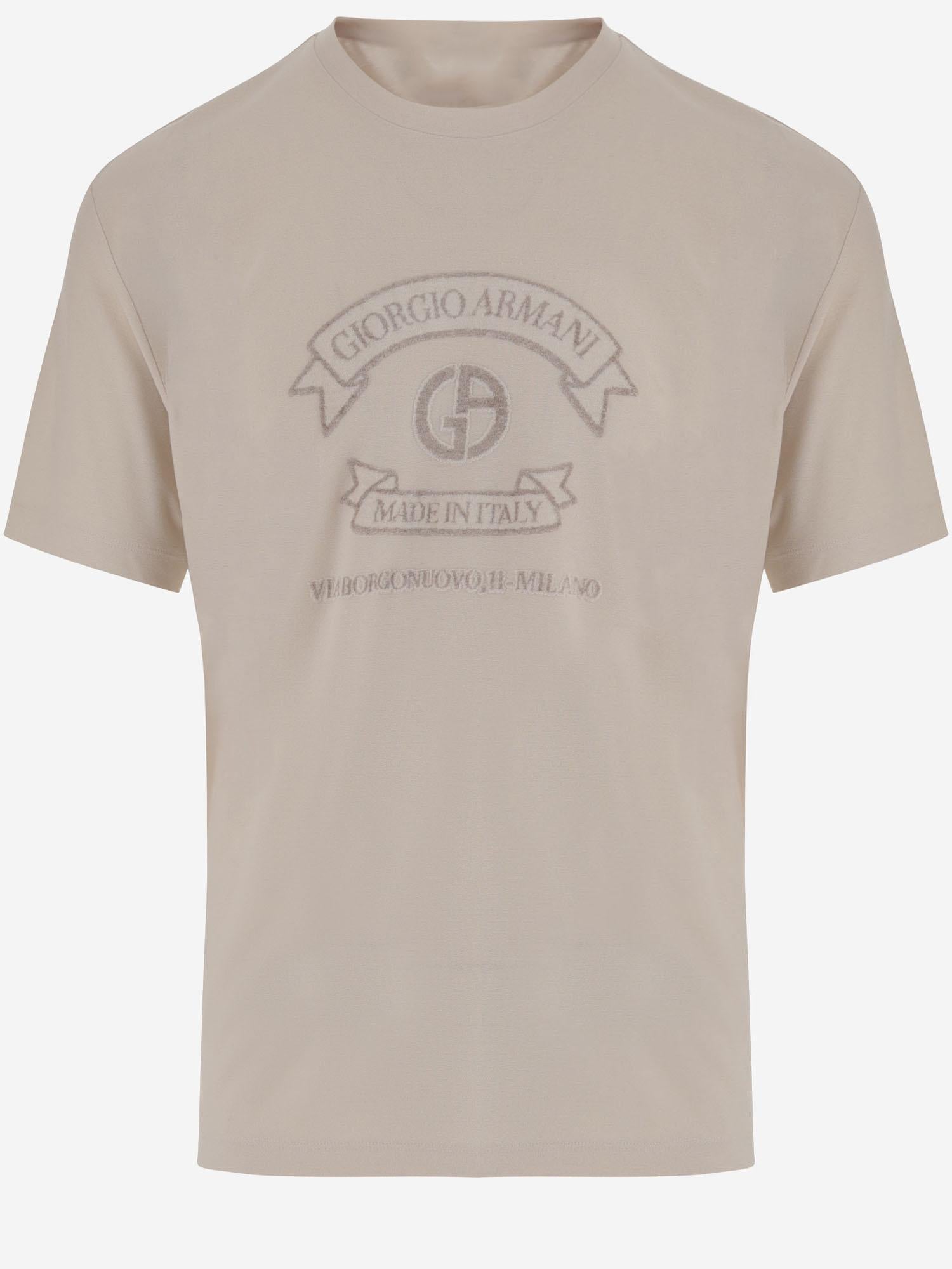 T-SHIRT IN VISCOSA CON STAMPA LOGO GM003034 TE19977F0017 GIORGIO ARMANI 