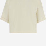 T-SHIRT CROP IN JERSEY DI COTONE 777597 VKLZ09071 BOTTEGA VENETA 